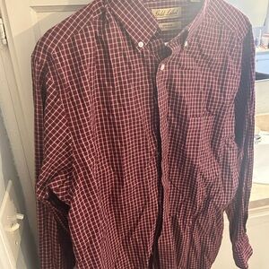 Gold Label Burgundy Checkered Casual Shirt